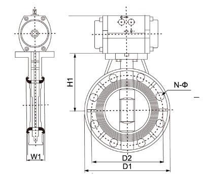 UPVC/CPVP 氣動(dòng)蝶閥(圖2)